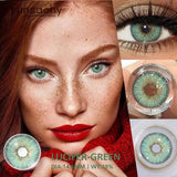 Popxstar  1 Pair Colorcon Eye Contact Lenses Natural Brown Gray Pupils for Eyes Cosmetics Yearly Blue Color Lens Green Softlens
