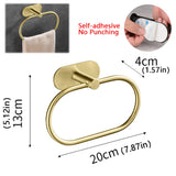 Popxstar Stainless Steel Towel Holder Self-adhesive Bathroom Towels Rack Black Washhand Hanger Ring Rail Bar Kitchen Storage Accessories