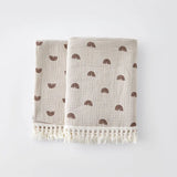 Popxstar Cotton Muslin Swaddle Blankets for Newborn Baby Tassel Receiving Blanket New Born Swaddle Wrap Infant Sleeping Quilt Bed Cover