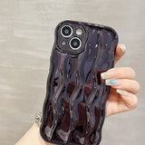 3D Water Ripple Pattern Phone Case For IPhone 17 16 15 14 13 12 Pro Max Soft Shockproof Back Cute Lens Protection Cover Funda