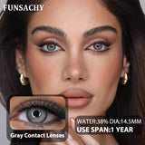 1 Pair Blue Color Contact Lenses Grey Pupils Fashion Natural Soft Lens Eye Makeup Contacts Cosmetics Color Lens Yearly