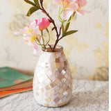 Popxstar  Pastel Mosaic Glass Vase for Hydroponic Pothos & Small Flowers - Modern Home/Office Desk Decor with Minimalist Artistry
