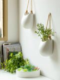 Popxstar  Simple Wall-mounted Hanging Basket Flower Pot Ceramic Dried Flower Vase Creative Flower Arrangement Green Plant Wall Hangings