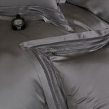 Popxstar  4Pcs Natural Lyocell Eucalyptus Fiber Soft Silky Bedding Set Luxury Embroidery Duvet Cover Bed Sheet/Fitted Sheet Pillowcases