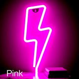 Creative LED Lightning-shaped Festival Home Atmosphere Lamp, Stylish Neon-style Design, Multicolor Light Decor