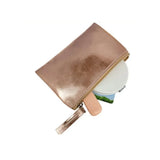 Popxstar PU Leather Zipper Storage Bag Multifunctional Outdoor Portable Coin Key Organizer Card Holder Silver Coin Purse Wallet Travel