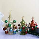 Popxstar  Vintage Glass Christmas Tree Ornaments Handmade Crafts Creative Desktop Ornament Christmas Decorations Birthday Gifts Home Decor