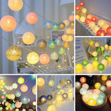 Popxstar Battery Colorfull Cotton Garland 4cm LED Balls Christmas String Holiday Lights for Home Decoration Wedding Fairy Bedroom Decor