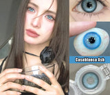 Popxstar 2Pcs Best Selling Contacts Colored Lenses Myopia Degree -0.00 to -8.00 Grey Green Grey Series Soft Lens iris lenses