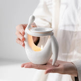 Popxstar  Ceramic Incense Burner Burner Human Body Shape Essential Oil Candle Holder Wax Melt Burner Warmer Melter Fragrance Home Decor