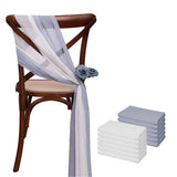 Popxstar 12 Pcs 17x275cm Green  Chiffon Chair Sashes  Wedding Chair Covers Ribbon Wedding Party Aisle Chair Decor