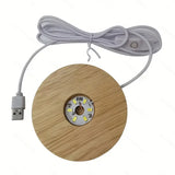 Popxstar Wood Desktop Decorative Lights Light Base Night Light Wooden Led Usb Display Light Display Stand Lamp Holder Lamp Art Ornament
