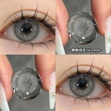Popxstar  1Pair Soft Contact Lenses Grey Lenses Blue Eye Diameter 14.5mm  14.2mm 14.0mm Grey Lens Myopia Degree Beautiful Pupil