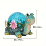 Popxstar  Solar Dog/Turtle Garden Statue Light Solar Cracked Glass Lamp Perfect Garden Gift for Outdoor Lawns, Courtyards, and Patios