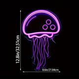 Enchanting Purple Jellyfish Neon Light - Wall Art for Bedroom & Dining, Perfect Birthday Party Decor & Teen Girl Gift