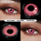 Popxstar  1 Pair Red Cosplay Witch Contact Lenses Halloween Black White Makeup Lens Crazy Party Role Playing Eye Contacts Lens