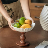 Popxstar  Nordic Dishes Ceramic Tableware Fruit bowl Retro Wooden Tray Snacks Plates for Kitchen Living Room Decorations Table Plate