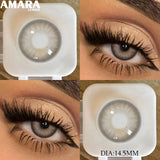 1 pair New Baby Blue Contact Lenses for Eyes Natural Brown Pupils Cosmetic Grey Lenses Green Lens Yearly Big Eyes 14.5mm