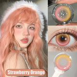 New 1 Pair Colored Contact Lenses with Degree Myopia Lenses Halloween Lenses Fashion Purple High Quality Beauty Pupil