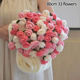 Popxstar  Rose Flower Bouquet Blanket Finished Bouquet Blanket Handmade Bouquet Nap Blanket Sofa Cover Valentine's Day Gift Manta de rosas