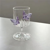 Popxstar Three-dimensional Butterfly Wine Glass Simple Round Glass Cup Creative Handmade Glass Wine Glasses  Champagne Cocktail Cup Gift