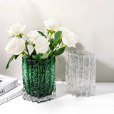 Extremely frozen glacier thick glass vase hydroponics dried flowers flower arrangement desktop ornament decoration home hotel