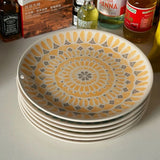 Popxstar  Ceramic Round Shape Floral Plates Dinner Sets Large Capacity Large Plate Dessert Salad Plate Beautiful Table Tableware Services