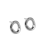 Popxstar Classic Simple Irregular Ellipse Little Stud Earrings for Women Cute Temperament Stainless Steel Korea Fashion Jewelry Accessory