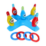 Popxstar Inflatable Pool Bowling Toss Game Inflatable Floating Hoops with Rings Outdoor Swimming Pool accessories Summer Water Play