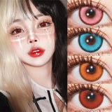 2pcs Graded Colored Contact Lenses JeweLens Anime Cosplay Softlens 14.2mm