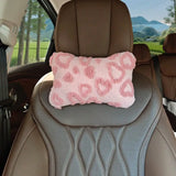1pc Car Neck Pillow, Plush Particle Filled, Suitable For All Seasons, Women Car Interior Decor