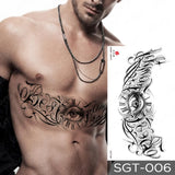 Popxstar Large Chest Waist Shoulder Back Waterproof Temporary Tattoo Sticker Lace Gemstone Flower Fake Tatoo Underboob Body Art For Women