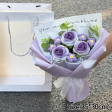 Popxstar  Hand Knitted Flower Bouquets Graduation Flower Bouquet Crochet Flowers Bouquet Finished Flower Bouquet Graduation Ceremony Gifts