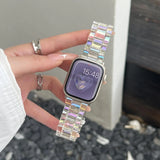 popxstar Laser Transparent Acrylic Strap for Apple Watch Band 42mm 46 41 38 45 44 49 40mm Women Bracelet for iWatch Series 10 9 8 7 6 5