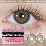 Popxstar Contact Lenses for Eyes 1 Day Daily Lens High Wearing Comfort Lenses Brown Lenses Fashion Blue Contacts 10 Pcs/5Pair