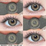 Popxstar  1 Pair Black Series Contact Lenses for Eyes Big Blakc Eyes Softlens Beautiful Pupils Natural Brown Lens Yearly Cosmetic