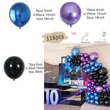 Popxstar Black and Gold Balloons Garland Arch Kit with Starburst Foil Balloons for Wedding Birthday Family Party Decorations Supplies