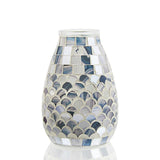 Popxstar  Pastel Mosaic Glass Vase for Hydroponic Pothos & Small Flowers - Modern Home/Office Desk Decor with Minimalist Artistry
