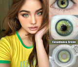 Popxstar 2Pcs Best Selling Contacts Colored Lenses Myopia Degree -0.00 to -8.00 Grey Green Grey Series Soft Lens iris lenses