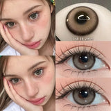Popxstar 1 Pair(2pcs) Blue Contact Lenses Myopia Pupils With Diopters Fashion Lenses for Eyes Color Lenses Prescription Lenses