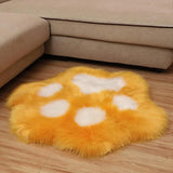 Cute Cat Paw Shape Plush Carpet Living Room Bedroom Home Sofa Foot Mats Shaggy Fluffy Rug Bedside Carpet