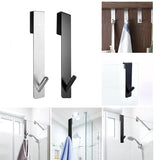 Popxstar Stainless Steel Over Glass Door Shower Door Back Shower Towel Rack S-Shape Bathroom Bathrobe Hanger Holder Hooks