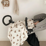 Popxstar Newborn Bear Print Blanket Pure Cotton Double Gauze Blanket Baby Blanket Bath Towel Baby Blanket Baby Swaddle