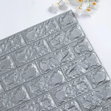 Popxstar 3D Wall Stickers Imitation Brick Bedroom Decor Waterproof Self-adhesive Wallpaper Panel for Home Living Room Kitchen TV Backdrop