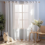 Popxstar Solid White Sheer Curtains for Living Room Decoration Window Curtains for Kitchen Modern Tulle Voile Organza Curtains