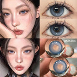 Popxstar  1Pair Green Color Contact Lens Pupils Nature High Quality Myopic Green Lens Blue  Eyes - 0.00 to- 8.00 Diopter Lenses