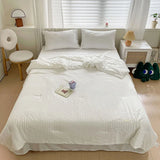 Popxstar  new seersucker summer cool quilt double yarn summer air conditioner thin quilt machine washable student dormitory quilt