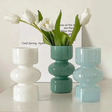 popxstar New Vintage Glass Flower Vase Desktop Ornaments Nordic Style Transparent Hydroponics Plant Vases For Wedding Party Home Decor