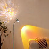Popxstar Sunset Light Projection Light Double-Sided LED Floor Light DIY Halo Sunset Light Used in Bars Living Rooms bedrooms Restaurants