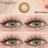 Popxstar  Natural Brown Contact Lense for Eyes Colorcon Blue Lenses Beautiful Gray Pupils Cosmetics Yearly Soft Eyes Contact Lens